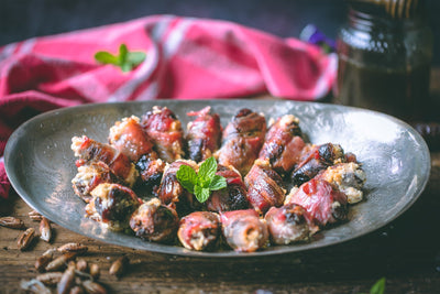 Stuffed Dates wrapped in Bacon